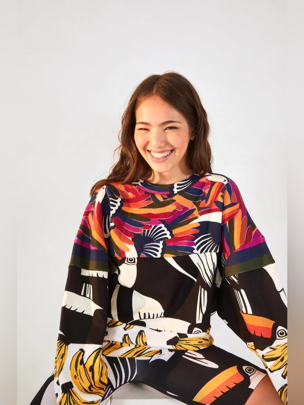 Farm Rio Mixed Rainbow Sweatshirt